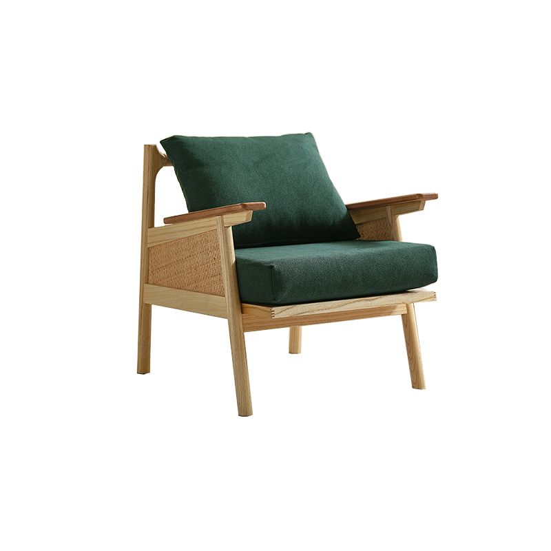 29.92" Wide Velvet Arm Chair Solid Wood Arms Included Chair for Bedroom