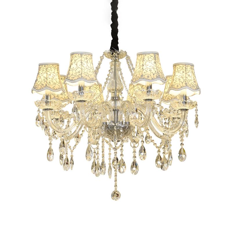 Candle Crystal Pendant Light European Style Chandelier Lighting Fixtures for Living Room