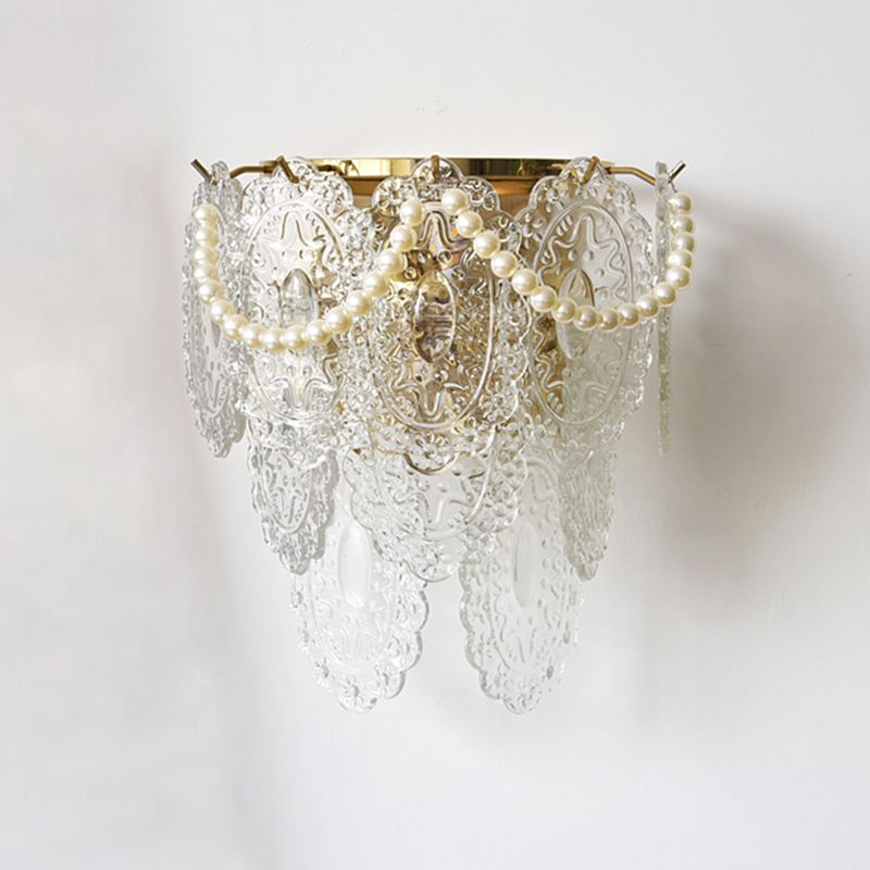 Wall Light Fixture Modern Style Glass Shaded Wall Mount Lighting
