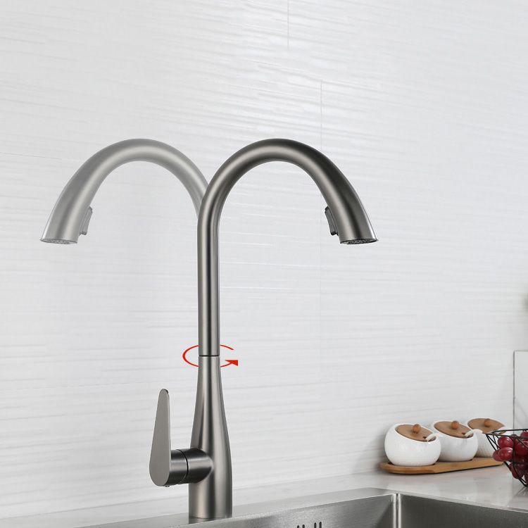 Touch Sensor Standard Kitchen Faucet Swivel Spout with Pull Down Sprayer