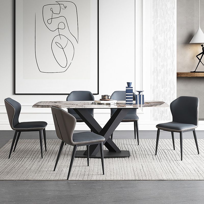 Designer Style Rectangular Dining Table Set 1/4/5/6/7 Pieces Sintered Stone Dining Set