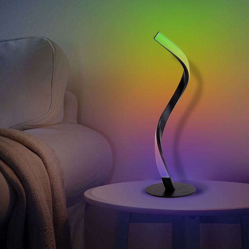 Ribbon Shaped Bedside Night Lamp Metal Decorative LED Table Light for Living Room