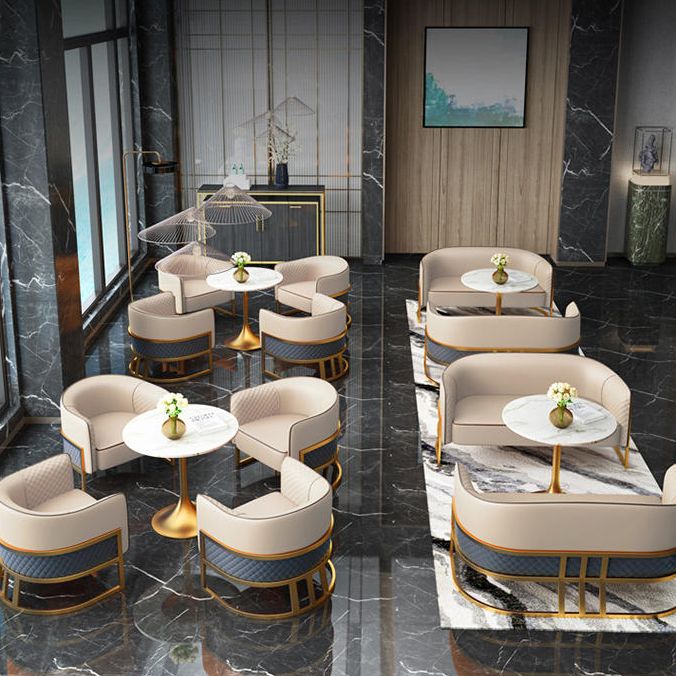 Glam Style Dinette Set 1/4/5 Pcs Round Stone Dinette Table with Solid Chair