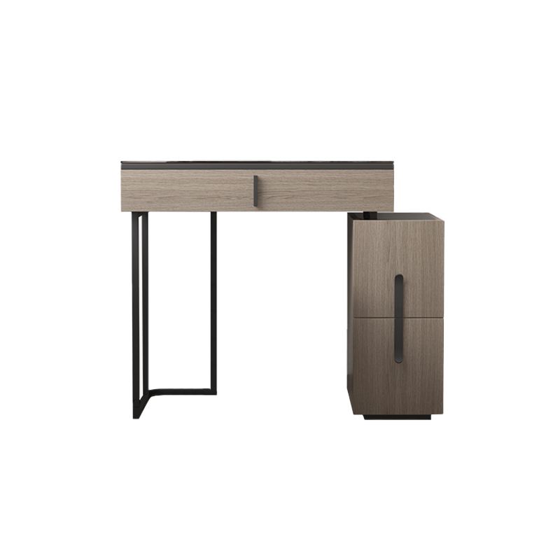 3-Drawer Glass Vanity Table with Stool Glam 26.4" W Dressing Table