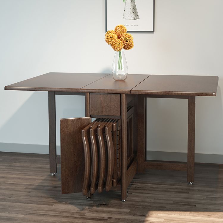 Mid-Century Modern Esstisch Brauner Klapp-Esstisch aus massivem Holz (nur Tisch)