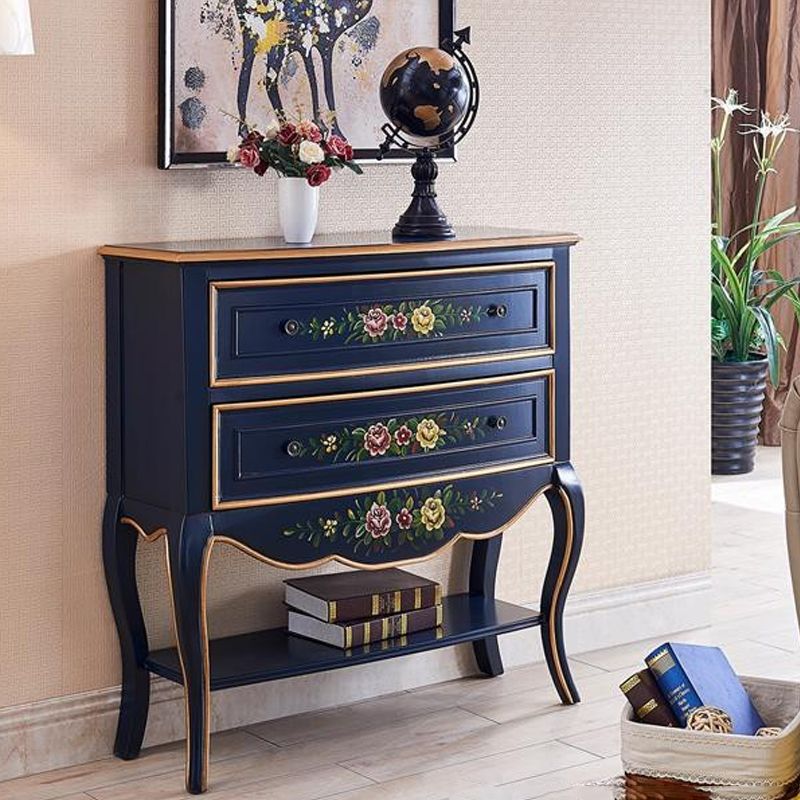 American Traditional Dresser Solid Wood Storage Chest with 2 Drawers