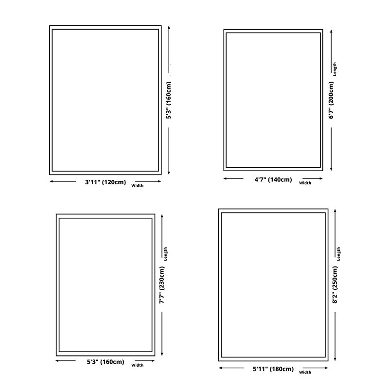 Modern Washable Carpet Geometric Contrast Panel Area Rug Polyester Carpet with Non-Slip Backing