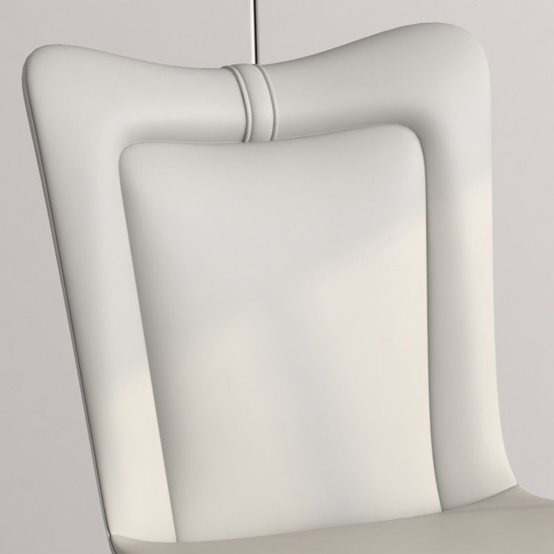 Black Iron Legs Dining Chairs Modern Faux Leather Armless Side Chair