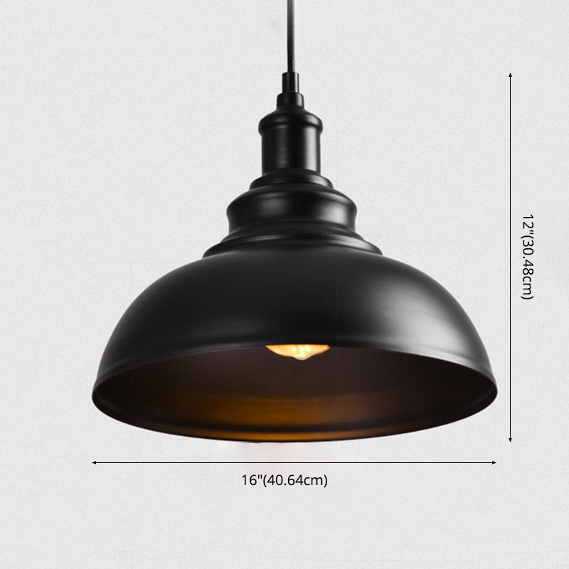 1 Light Dome Light Light Metal Industrial Metal Light con cordón colgante para restaurante