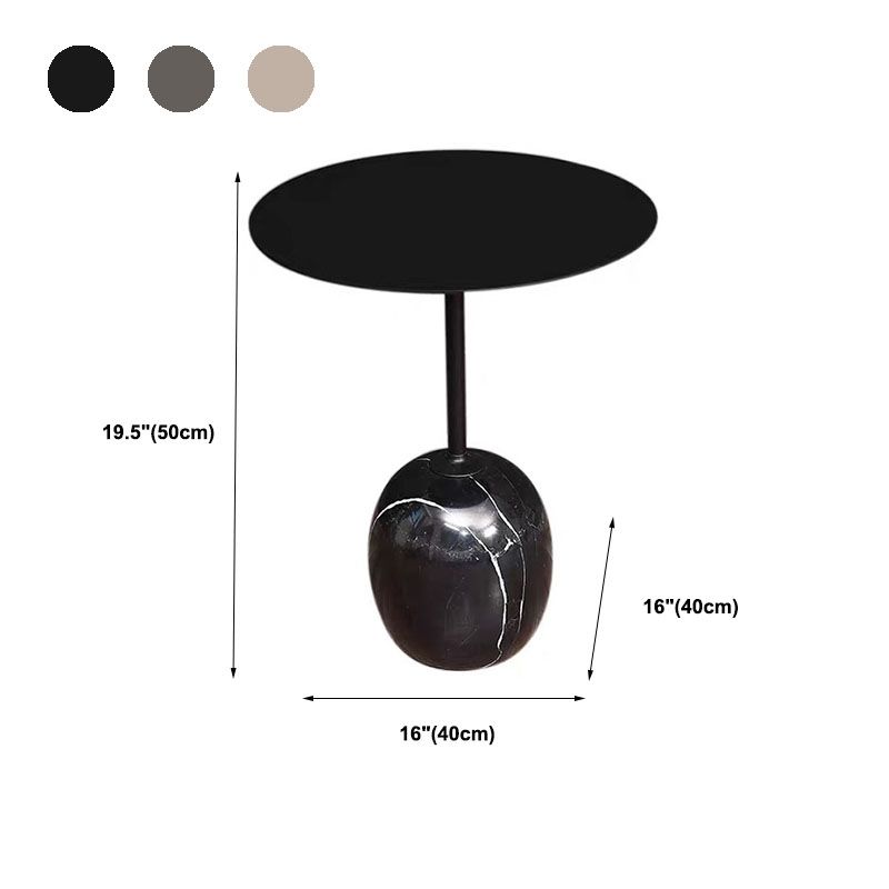 Round Metal Table Marble Pedestal Base Medieval Modern Style Side Table