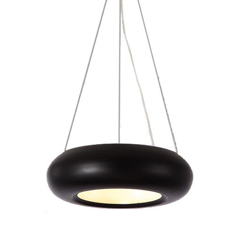 Lámpara de techo LED de hierro de donas moderna 1/3/5 luces de lámpara de araña de oro negro/rosa con cables ajustables