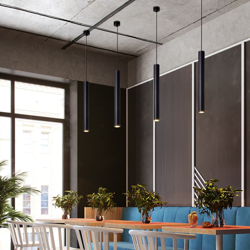 Zylindrisch hängende Anhänger leichte moderne Küche Anhänger Licht im schwarzen Finish