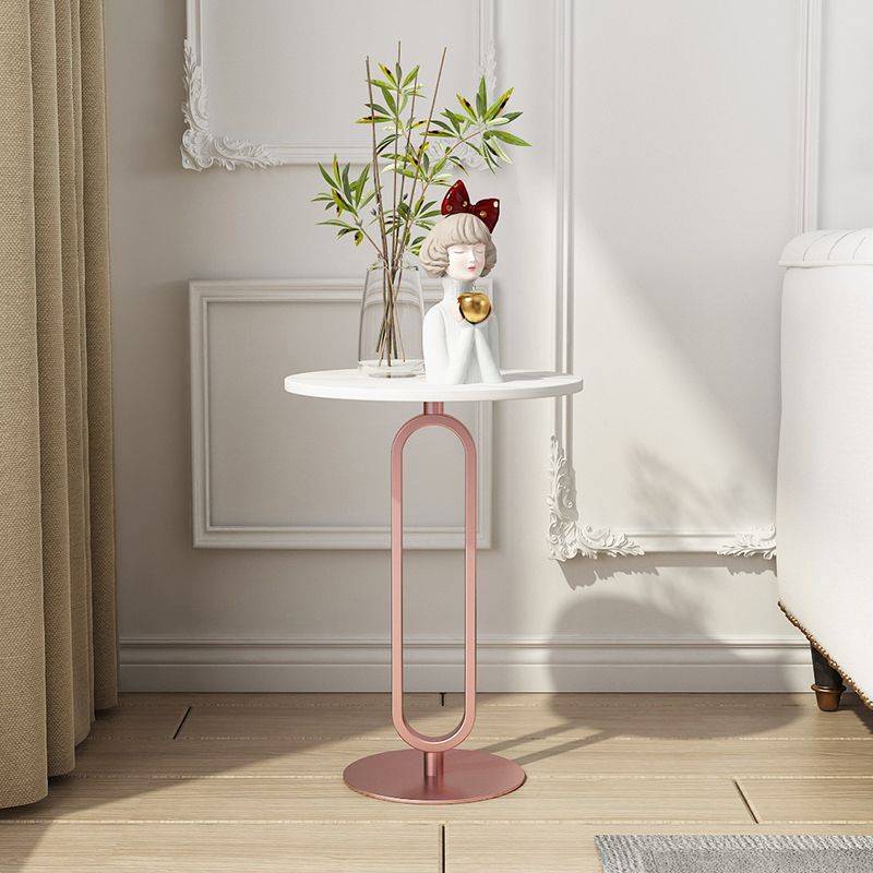 Minimalist Round Corner Table Pedestal Sofa Side Table for Living Room