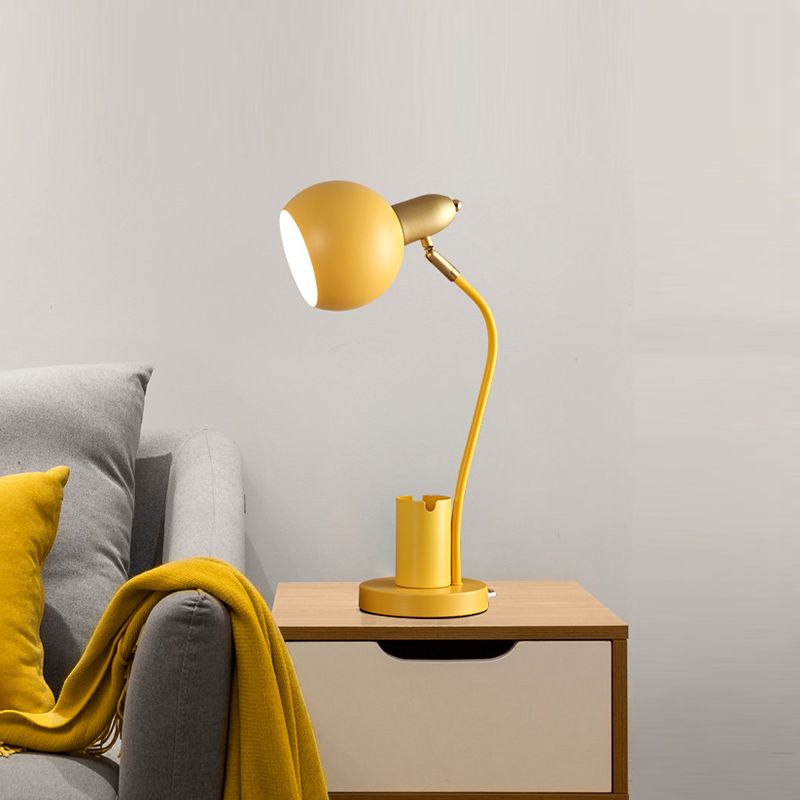 Contemporary Style Dome Table Lamp Metal 1-Light Nightstand Lamp