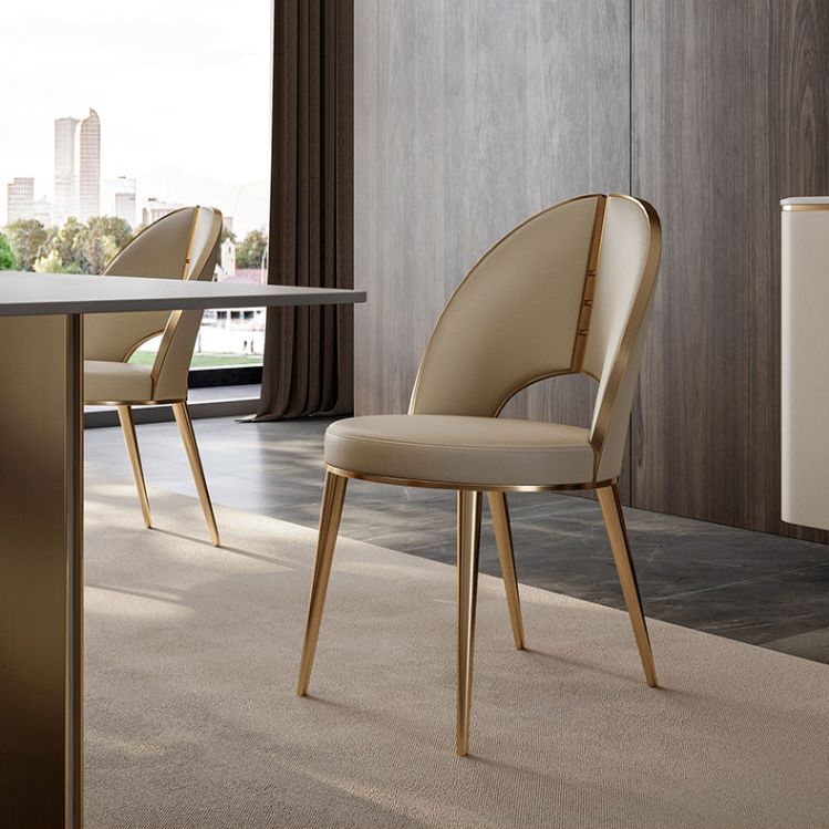 Indoor Contemporary Faux Leather Upholstered Armless Side Dining Chair
