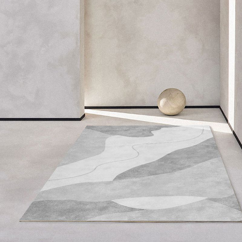 Grau hellfarbener Teppich abstrakter Muster Polyester Fläche Teppich Anti-Schlupf-Fläche Teppich für Raum
