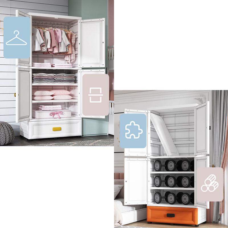 Contemporary Style Wardrobe Plastic Bedroom Wardrobe Closet with Storage