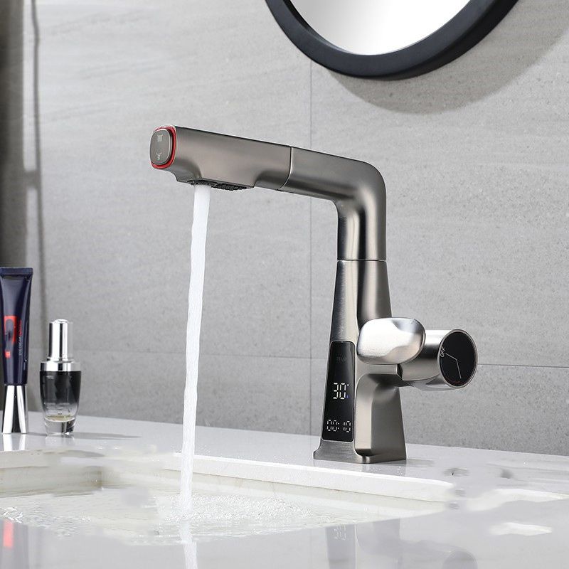 Modern Swivel Spout Sink Faucet Bathroom Low Arc Lifting Faucet