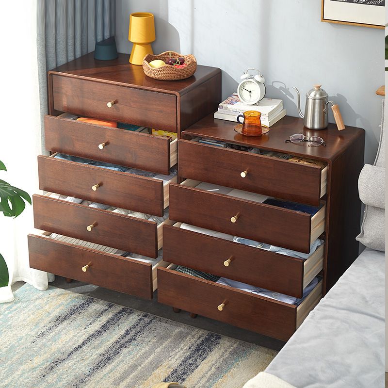 13.77" Wide /15.35" Wide Accent Cabinet Solid Wood 3/4/5  Drawers Cabinet in Brown