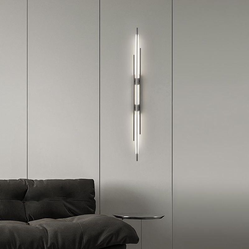 Solid Brass Linear Wall Sconce in Black / Gold Finish LED Wall Light