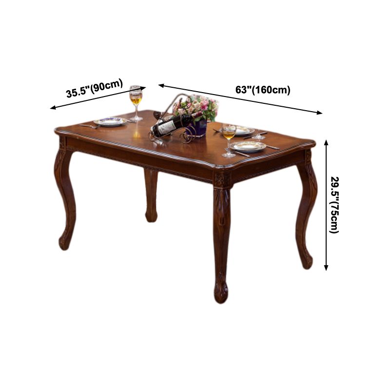Mesa de comedor de mediados de siglo rectángulo Mesa fija con madera sólida de roble de roble