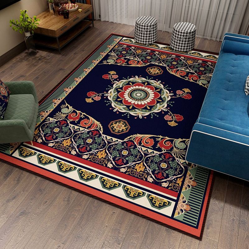 Roter Vintage Teppich Polyester Rafikenteppich nicht rutscher Backing Teppich für Wohnkultur