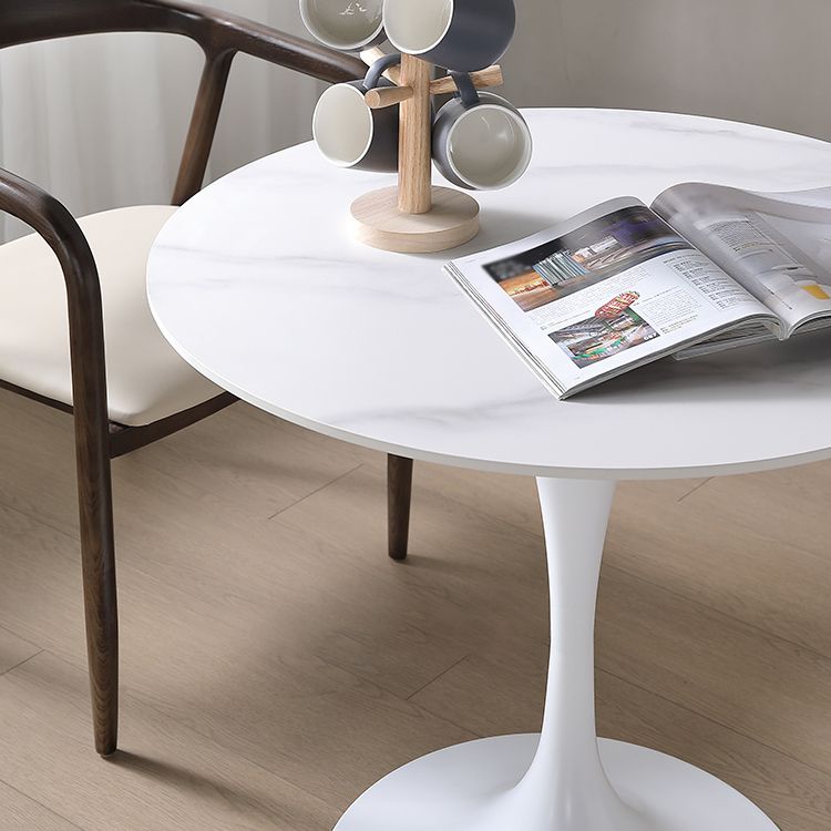 Mesa de comedor blanca de piedra sinterizada Simplicidad de tulipán Mesa base para el comedor para el comedor