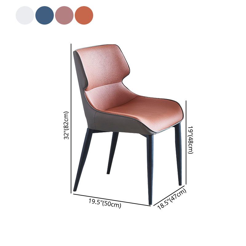 Contemporary Style Chair Dining Arm Wingback Side Chair with Metal Legs for Kitchen