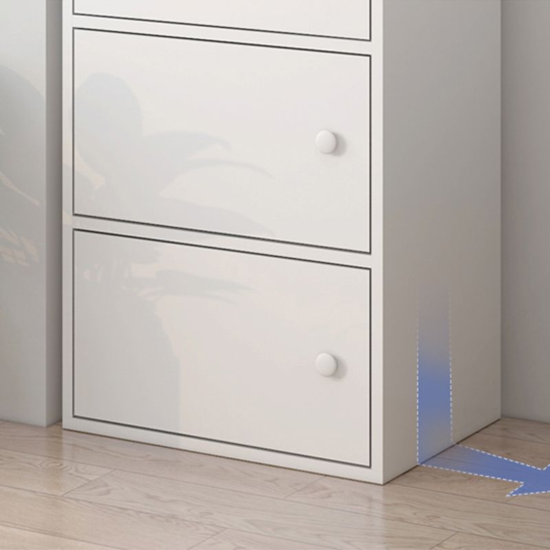 Minimalistic Rectangle Storage Cabinet with Wooden Knobs Doors