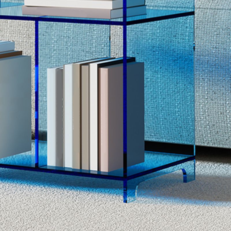 4 Shelves Modern Style Bookshelf Open Back Geometry Acrylic Bookcase