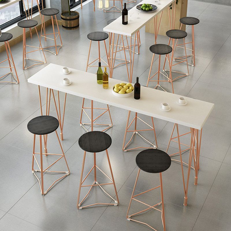 Glam Bar-height Table Solid Wood Top Bistro Pub Table with Four Legs