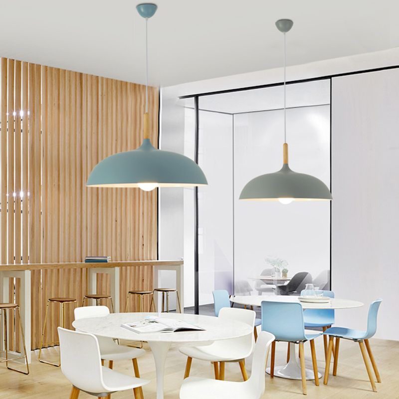 Couvre-pot Forme de suspension Éclairage de style moderne Métal 1 pendentif léger pour salle à manger