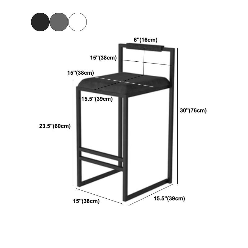 Metal Low Back Counter Stool Modern Aemless Upholstered Bar Chair