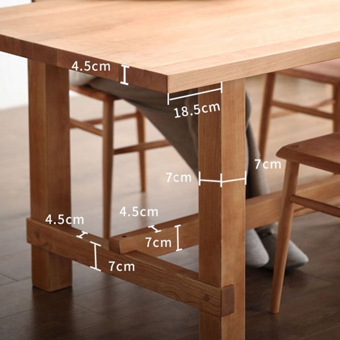 Tavolo da pranzo a rettangolo in legno massiccio moderno tavolo da cucina contemporanea con base di cavalletto