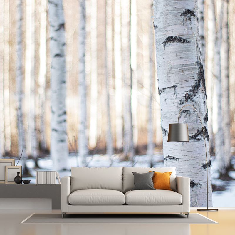 Contemporary Forest Wall Mural Environment Friendly Wallpaper for Bedroom