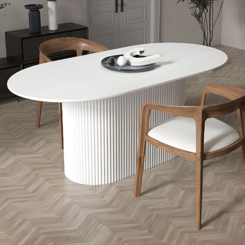 Muebles con base de pedestal, colección de comedor ovalada de estilo sencillo para el hogar