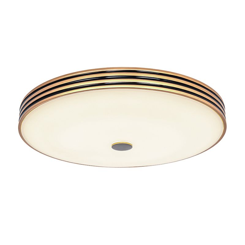 Crema Vetro Drum Soffitto Flush Tradizionale 11 "/15 "/19" W LED Camera da letto Flush Montaggio Lampada in Oro