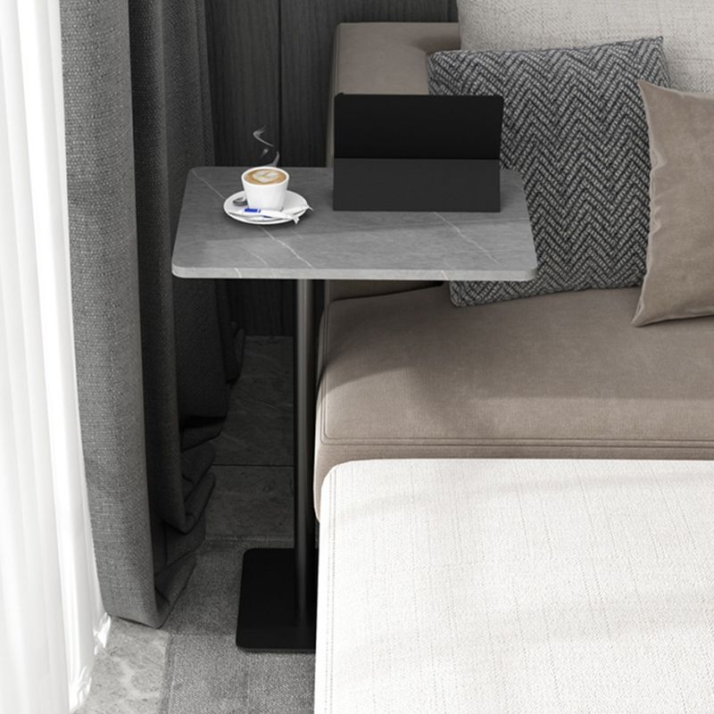 Faux Marble Top End Modern Table 21.6 "Tall Pedestal End Table