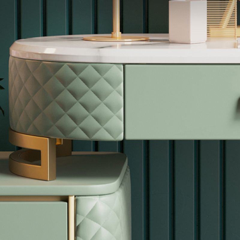 Green Makeup Vanity Desk 30.31" High Vanity Tables with 3 Drawer