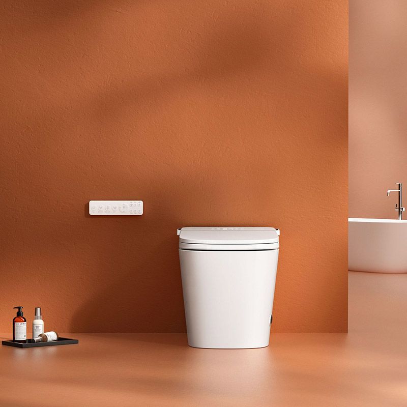 Modern White Toilet Bowl Siphon Jet Toilet with Soft-Close Seat for Bathroom