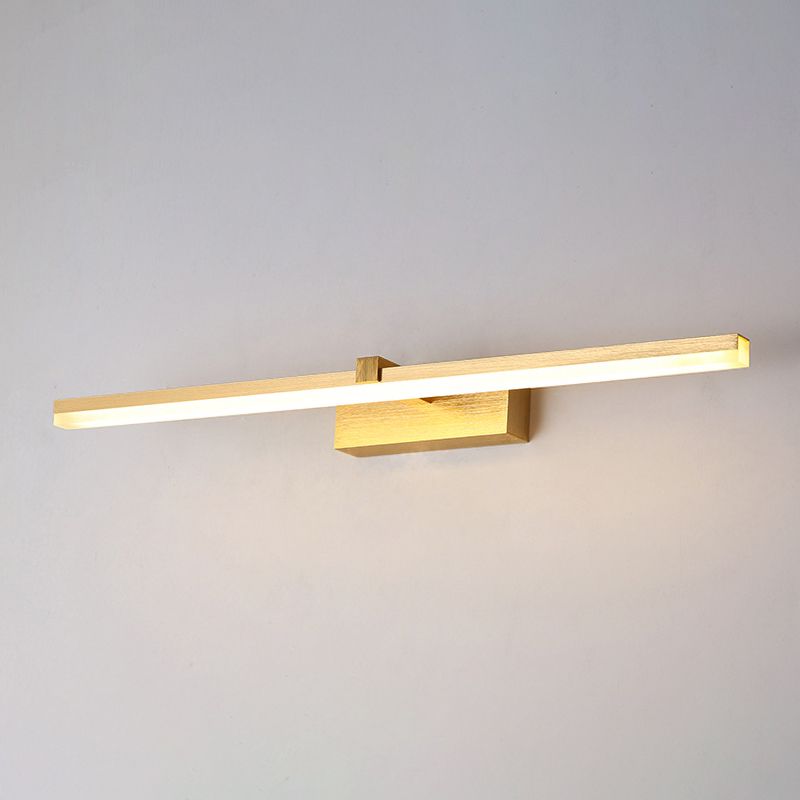 Gold Stick Shaped Bath Lighting Simplicity Metal LED Vanity Light Fixture for Bathroom