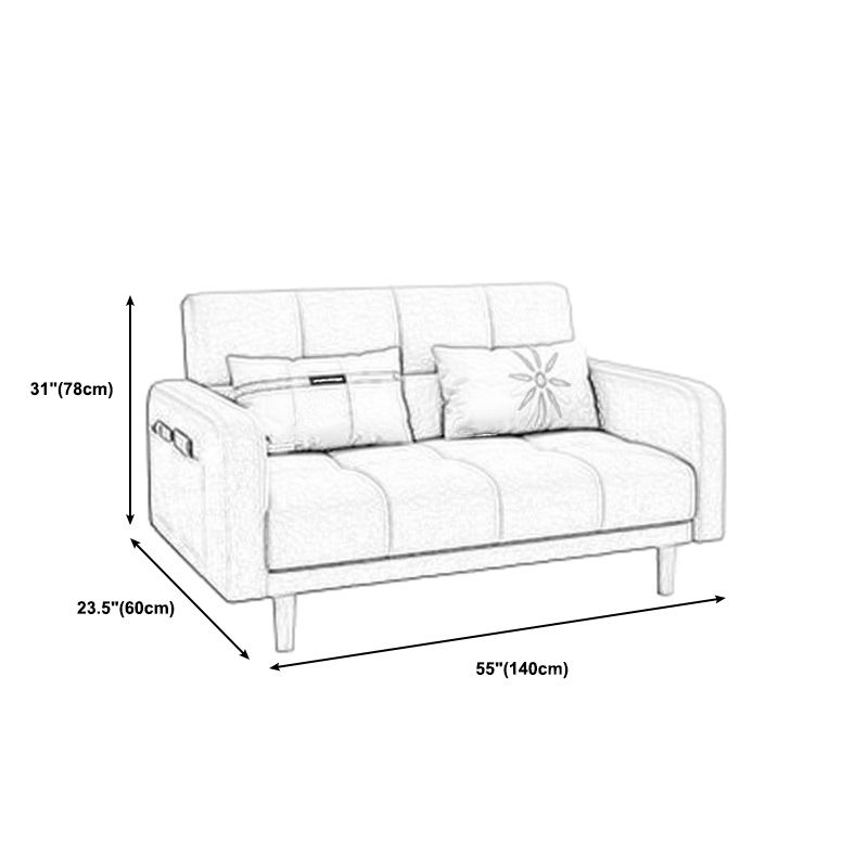 Biscuit Back Square Arm Modern Sleeper with Foldable Convertible Sleeper
