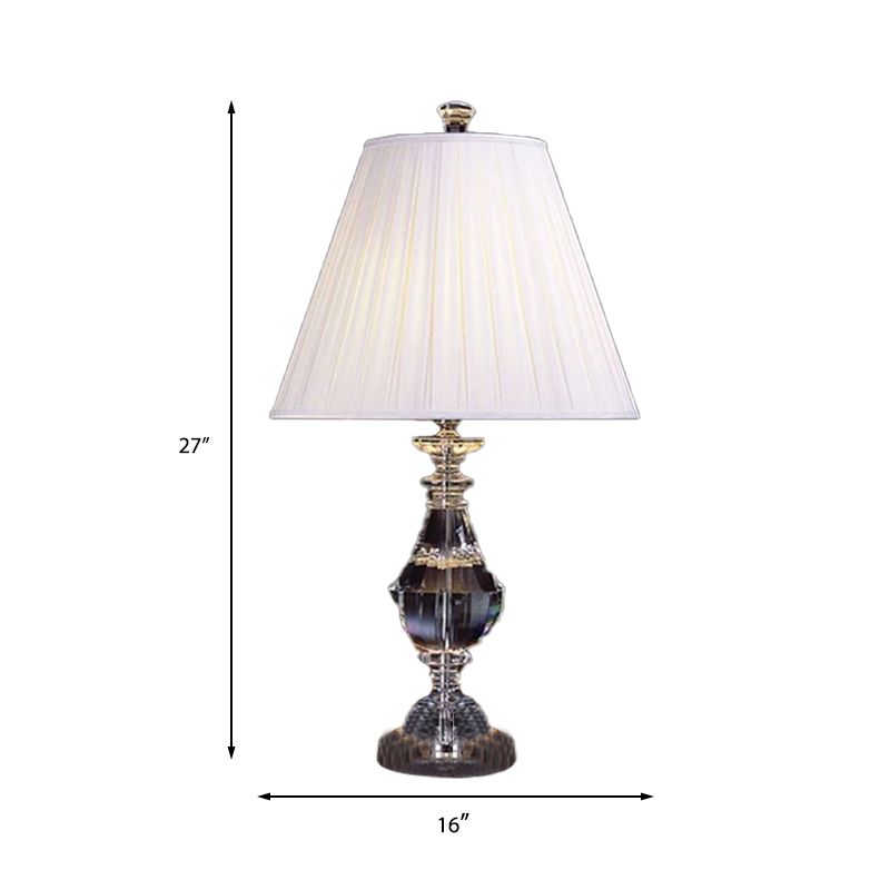 Lampada da comodino a forma di urna Moderna in cristallo smussato 14"/16" di larghezza Lampada da lettura bianca a 1 testa