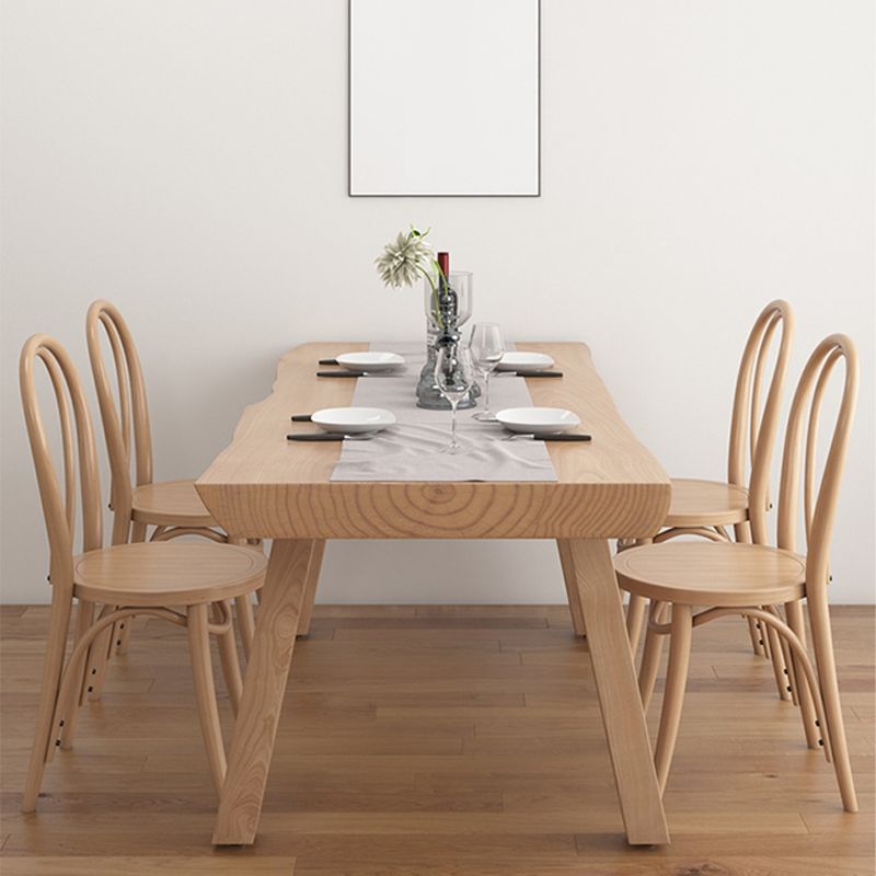 Rectangle 4 Legs Dining Table Modern Style Wood Table for Kitchen