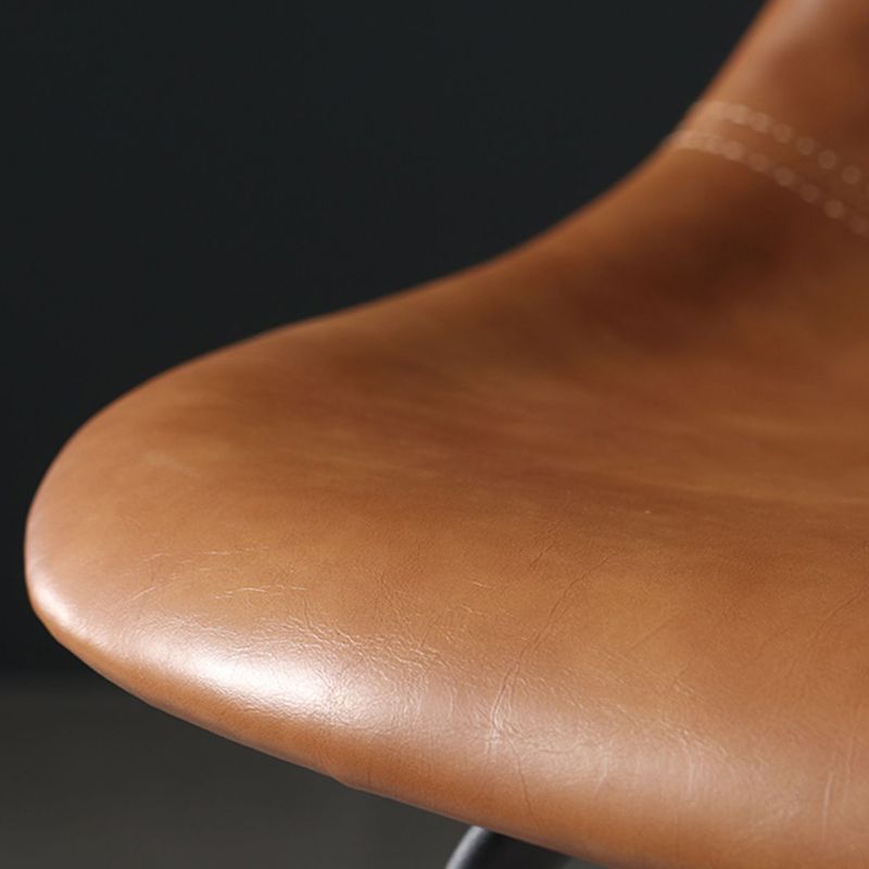 Leather Bar Stool Modern Low Back Counter Stool for Bristol with Metal Base