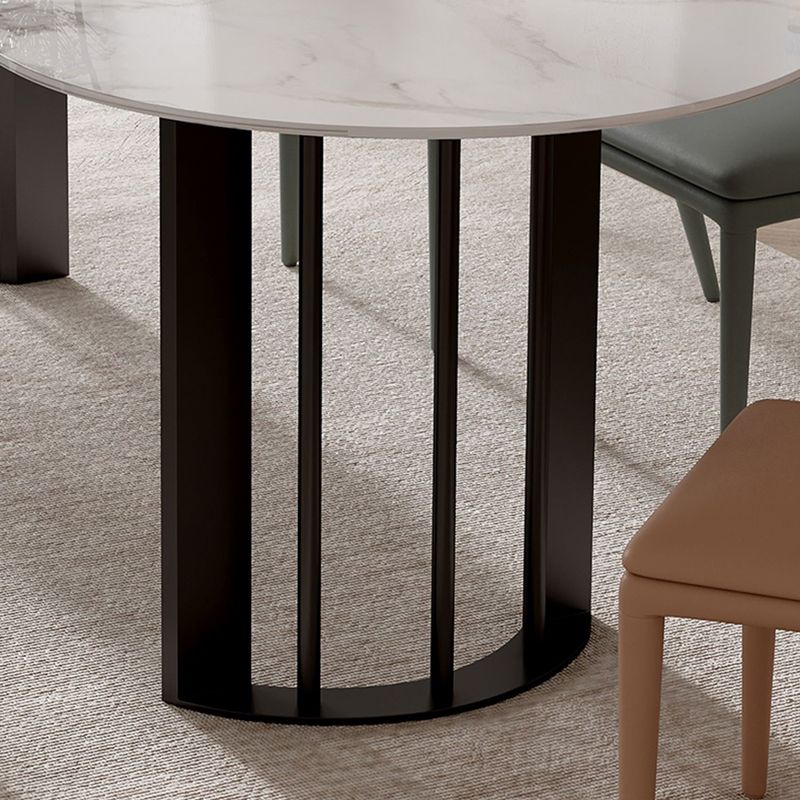 Simplicity Style Oval Double Furniture Stone Dining Table for Dining Room