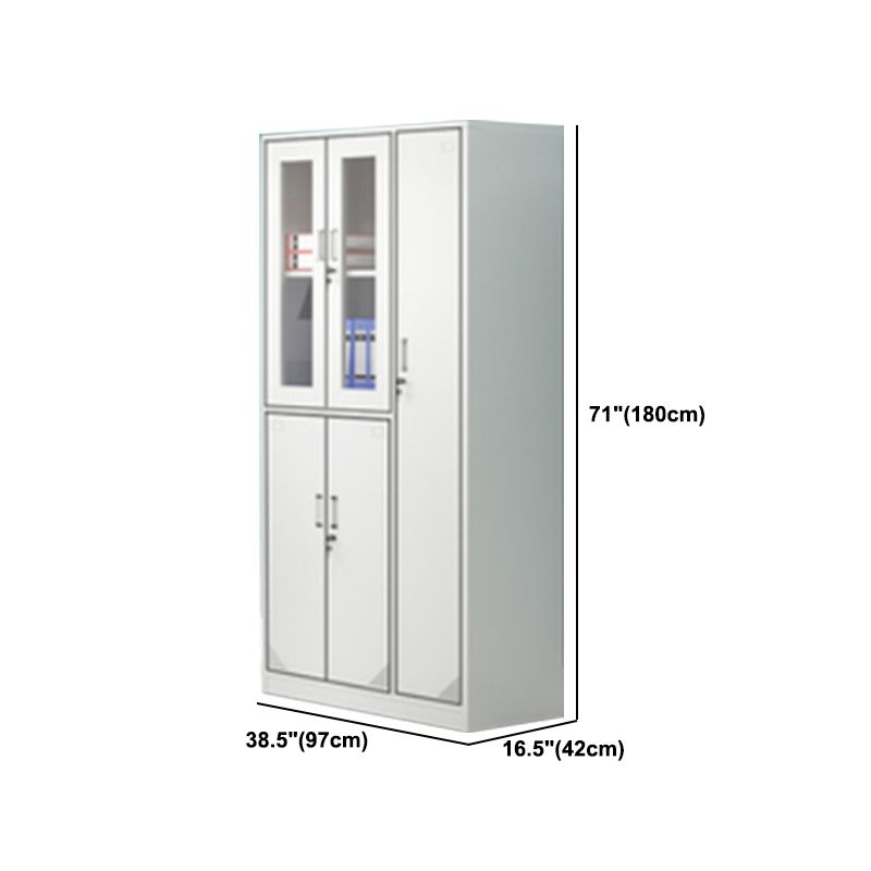 Contemporary Style Wardrobe Armoire White Color Steel Wardrobe Closet with Locks