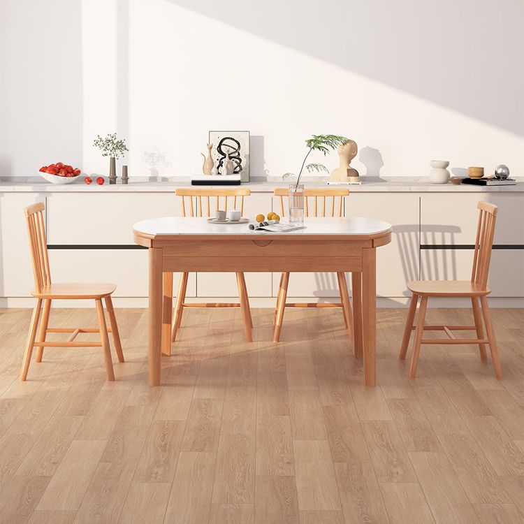 Modern Dining Table Set 1/5/7 Pieces with Wood Base Kitchen Furniture Set