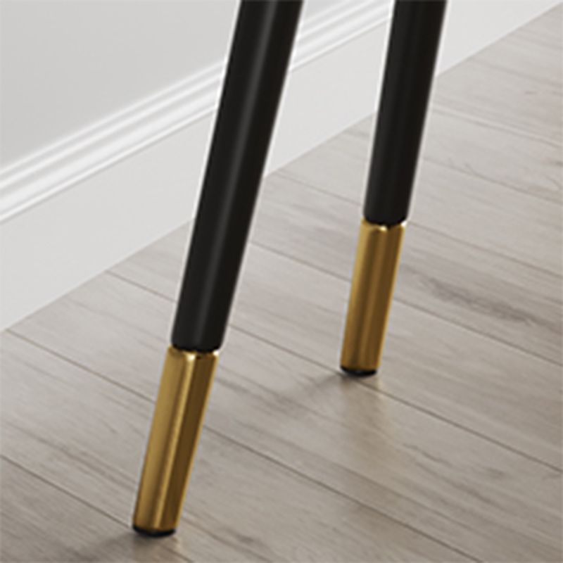 Luxurious Upholstered Armless Chair Leather Chair with Metal Base for Dining Room