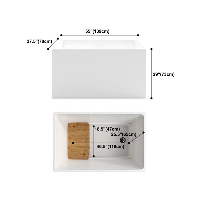 Modern Acrylic Alcove Bathtub Rectangular Matte Bath Tub for Home